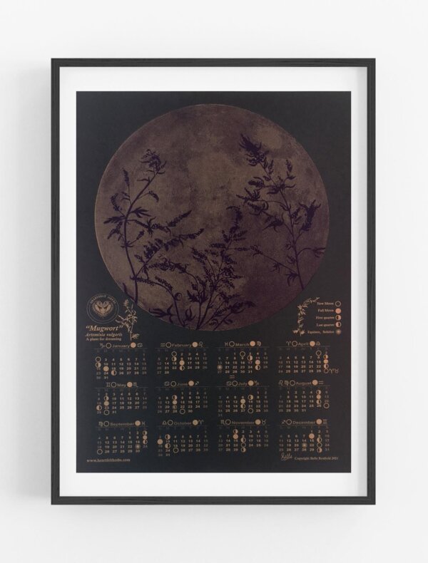 2022 moon calendar poster